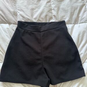 Basic black casual pull on shorts